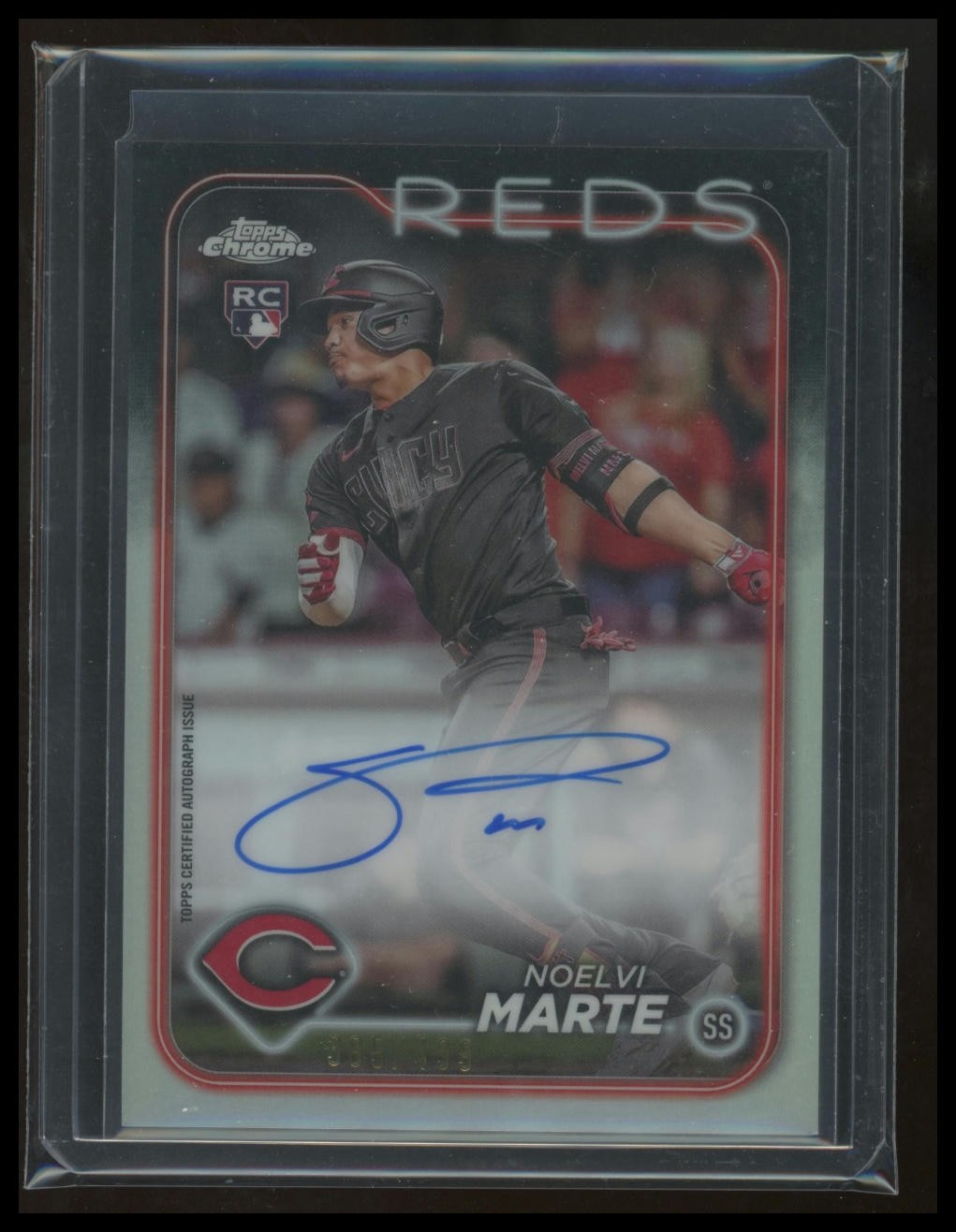 2024 Topps Chrome Noelvi Marte #RA-NM Rookie Auto Refractor /499