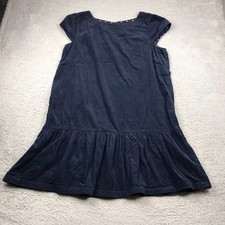 Maeve Anthropologie Tessa Dress Womens UK 20 US 16 Navy Corduroy Ruffle Tunic