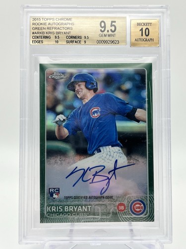 Kris Bryant [Green Refractor] #AR-KB 2015 Topps Chrome Autograph Rookies card
