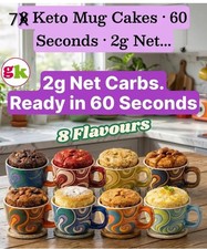 GROOVY KETO MUG CAKE MIXES SET OF 7 LOW CARB SUGAR FREE DIABETIC FRIENDLY KETO