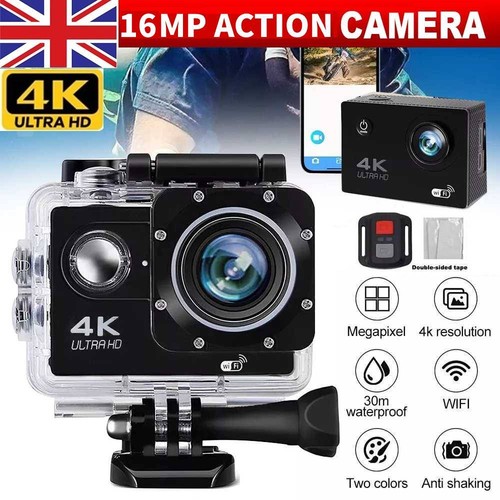 Ultra HD 4K Sport Go Pro Action Camera 16MP WiFi Waterproof 30M Sports Cam UK