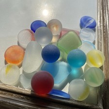 Japanese sea glass ball Surf-Tumbled Style Ohajiki marble set Kawaii Japan