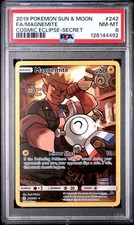 2019 POKEMON SUN & MOON COSMIC ECLIPSE SECRET FULL ART MAGNEMITE #242 PSA 8