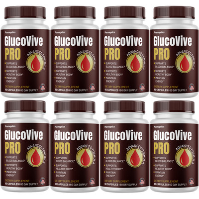Glucovive Pro Capsules, Official GlucovivePro Supplement Pills (8 Bottles)