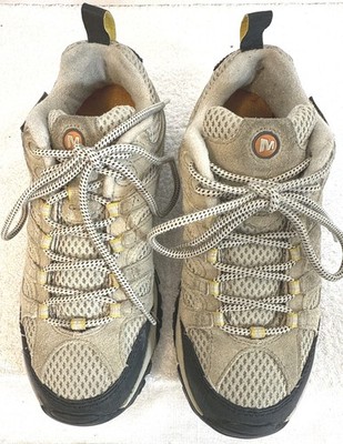 Merrell Womens Moab Ventilator Vibram Taupe Suede Hiking Shoes Sz 6.5 J86612