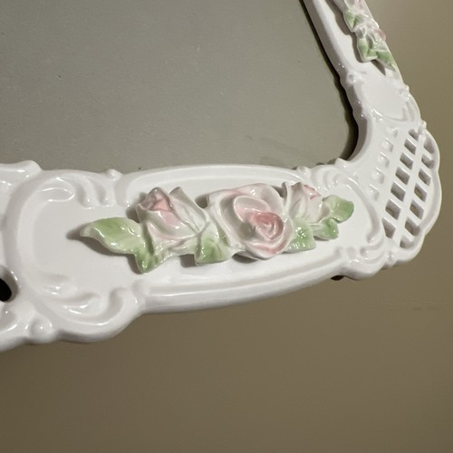 Lattice Rose Ceramic Picture Frame Floral Pink Roses Photo 8"x10" Free Shipping - Picture 13 of 13