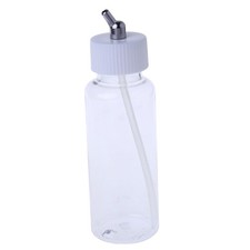1PC Plastic 100cc Airbrush Bottles Jars Lid Adapter Dual-Action Siphon Feed New