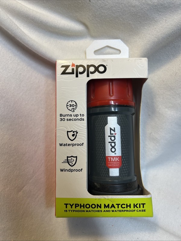 New Zippo Typhoon Match Kit 15 Matches and Waterproof Case