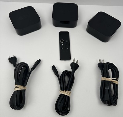 Apple TV 4th Gen HD Streamer A1625 Lot 3 w/(1) A1962 Remote TESTED/RESET/UPDATED