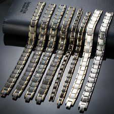 22CM Fashion Titanium Steel Men's Black Magnet Bracelet Various Color Style