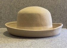 Bowler Derby 100 Wool Folk Curled Brim Hat For Men Women Fashion Cream Color OS