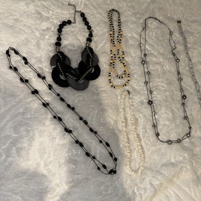 Vintage Statement Necklaces Lot Of 5 Mixed Various Style Fashionable & Gaudy