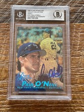 1997 Flair Showcase Legacy Collection Row 0 Paul O'Neill /100 SIGNED BAS AUTO