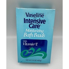 Vintage Vaseline Intensive Care Moisturizing Bath Beads Vitamin E 15oz Sealed