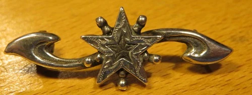 19th STAR of DIGNIFIED / Saint Vincent SILVER & PENTACRINE BROOCH