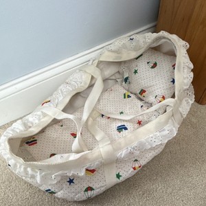 Vintage 1980s/1990s Quilted Doll Carrier Bassinet – Matching Pillow & Blanket