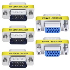 5 PCS VGA Male To Female Adapter DB15 HD15 Pin Extension Connector Coupler