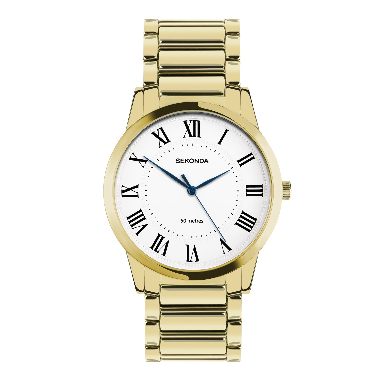 Sekonda Classic Men's 40mm Beaumont Watch with Gold Alloy Bracelet & White Dial