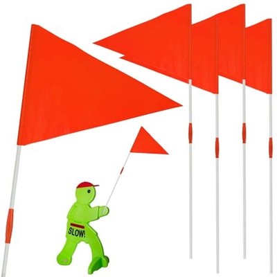 Safety Flags with Pole Replacement for Step2 Step Kid Alert Slow Down 4 Pack