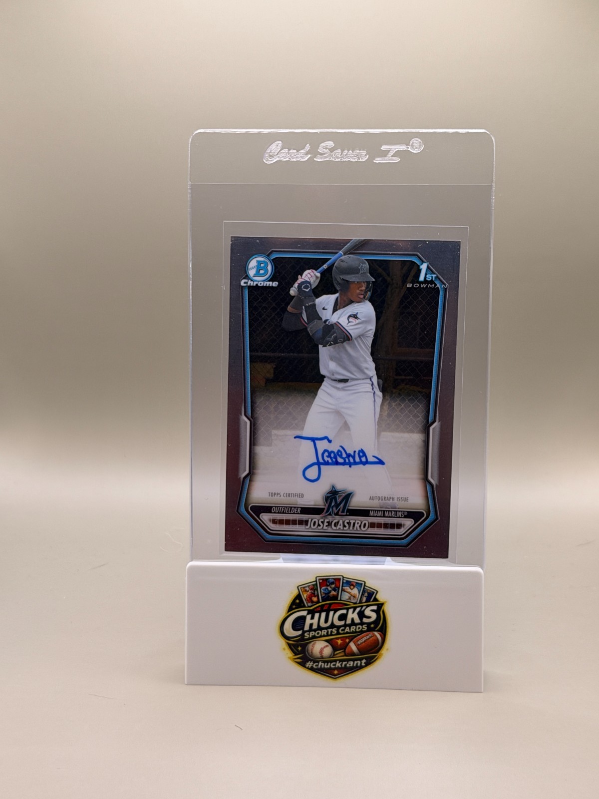 Jose Castro Auto Chrome 1st Bowman 2026 Bowman Chrome CPA-JCA Marlins