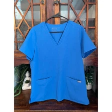 FIGS Technical Collection Blue Scrub Top Medical Uniform Women's Medium