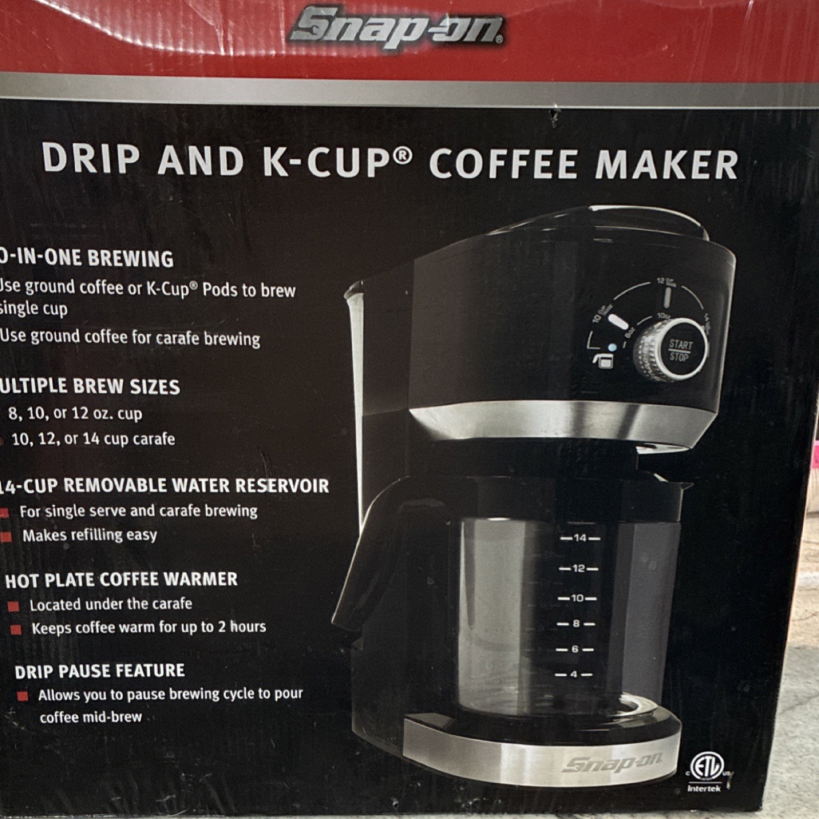 Snap-on Drip and K-Cup Coffee Maker, Multiple Brew Sizes, Hot Plate, Black