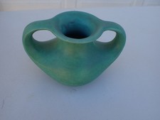 Teco Pottery matte green ovoid 2 handle vase arts & crafts shape #297 MUST SEE!