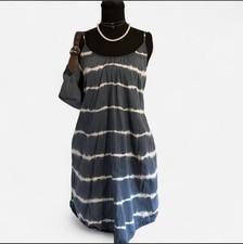 Madewell Blue/White Tie Dye Sleeveless Scoop Neck Long Dress XS
