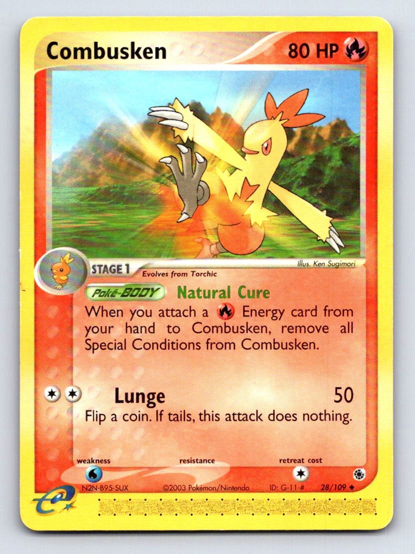 Combusken 28/109 Uncommon Ruby & Sapphire Pokemon Lightly Played