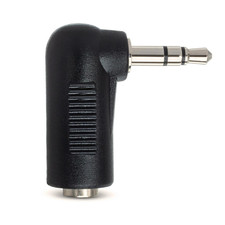 Hosa Right-Angle Adaptor, 3.5 mm TRS To 3.5 mm TRS
