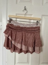 pretty little thing pink textured knit ruched mini skirt size 8 new with tags