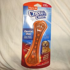 Hartz Chew’n Clean Dental Duo Chew Toy With Edible Center Bacon Flavor Large