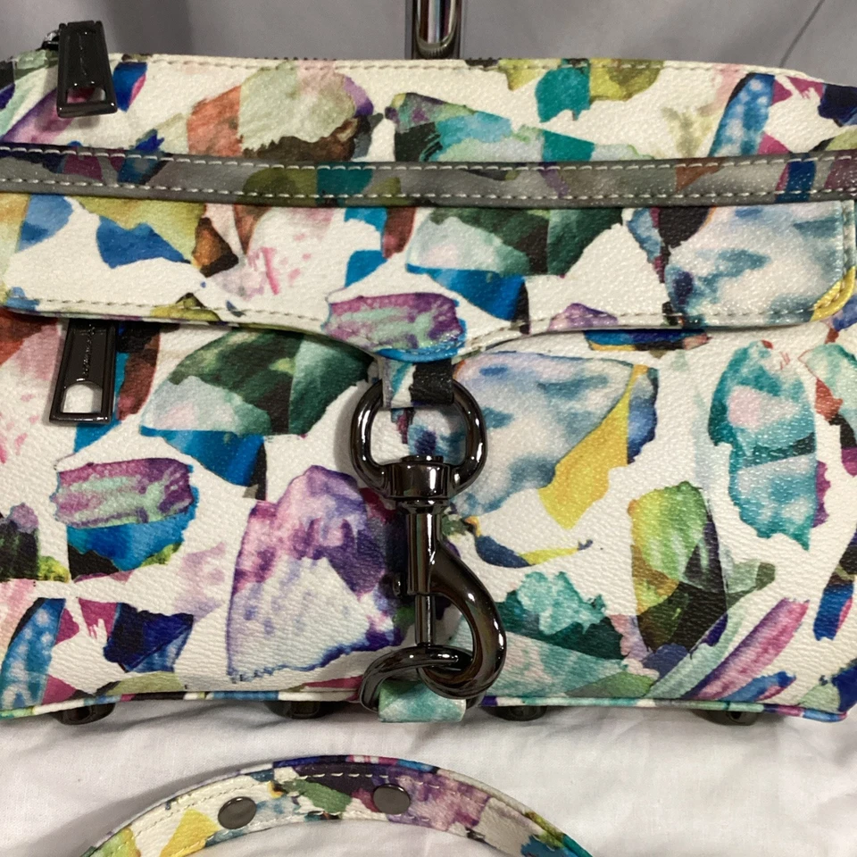 Bolso Bandolera de Hombro Rebecca Minkoff MAC Mini Cuero Acuarela Pastel Usado en Excelente Condición 07 Foto 4 de 4