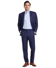 Michael Kors Mens Classic fit Dress Pants 42 / 32 Navy Blue Plaid Stretch Wool