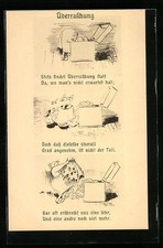 Artist postcard Wilhelm Busch: surprise, surprise always takes place