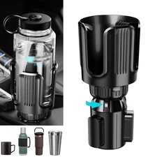 Universal Car Cup Holder Expander Adapter Adjustable Base Drink Organzier Black