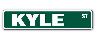 KYLE Street Sign Childrens Name Room Metal Sign Decal