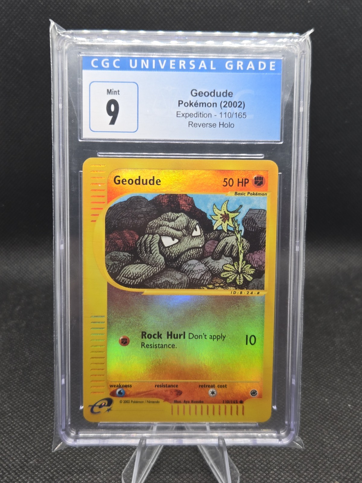 Geodude (Reverse Holo) 110/165 Pokemon Expedition - CGC 9 Mint