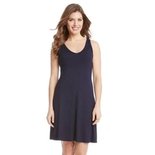 Karen Kane Navy Blue Brigitte Sleeveless V-Neck Mini Shift Dress Small USA NWOT