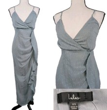 Lulus Babydoll Midi Ruffle Sun Dress XS Romantic Coastal Cowgirl Milkmaid 3061