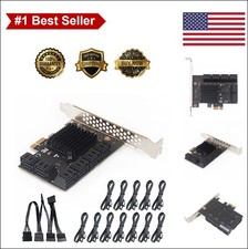 PCIe x1 to 12 Port SATA 3.0 Expansion Card 6Gbps SSD HDD Adapter with Cables