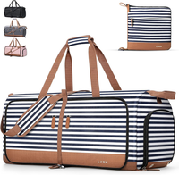 Lekesky Reisetasche Damen 60L Faltbare Reisetasche Weekender Sporttasche Mit Sch