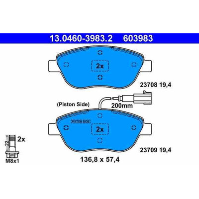 Kit pastiglie freno, Freno a disco METELLI 22-0322-0