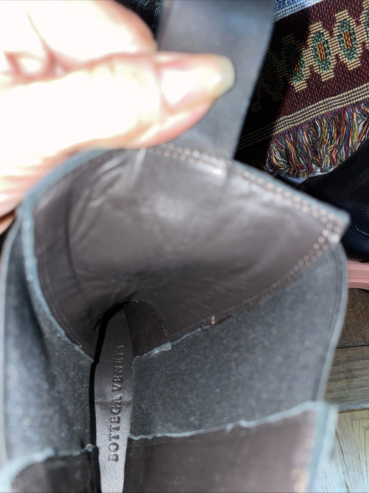 Bottega Veneta Tire $1450 Black and Peach Pinkish Chelsea boots 6.5-7 US, 37 EU thumbnail 18