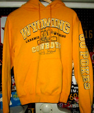 WYOMING COWBOYS vtg 1990s y2k Champion HOODIE Sweater Sweat Shirt t jersey S