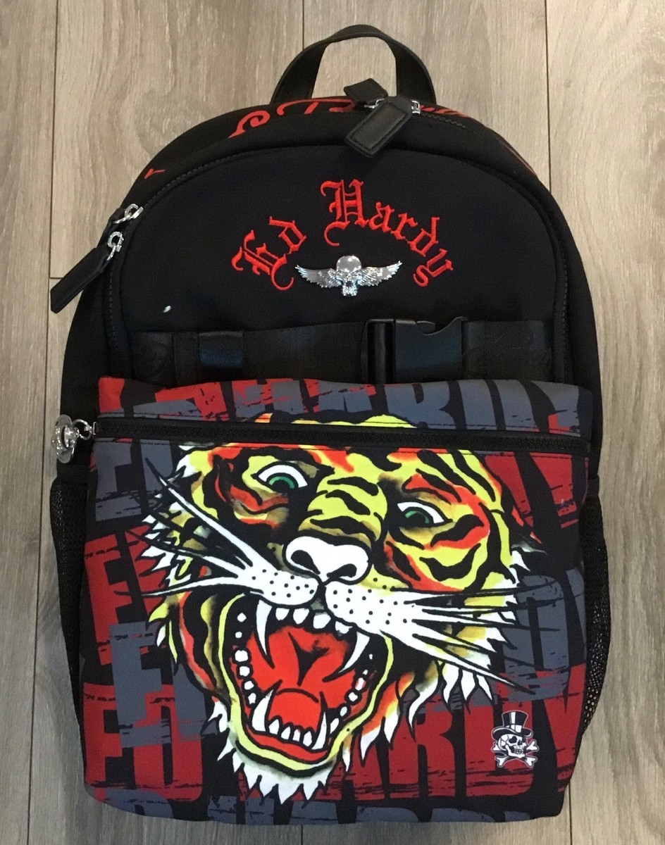 ED HARDY Backpack, Full Size, Tiger, Skull, New With Tags | eBay