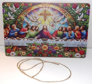 Religious Acrylic Window or Wall Suncatcher JESUS LAST SUPPER 8" x 12"