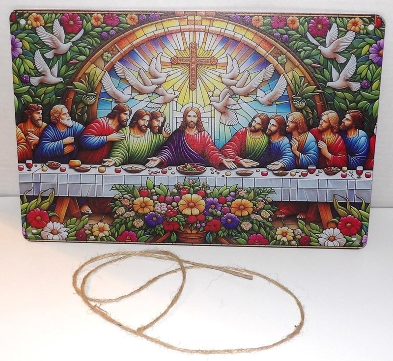 Religious Acrylic Window or Wall Suncatcher JESUS LAST SUPPER 8" x 12"