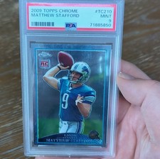 2009 Topps Chrome Matthew Stafford Rookie Detroit Lions #TC210 PSA 9