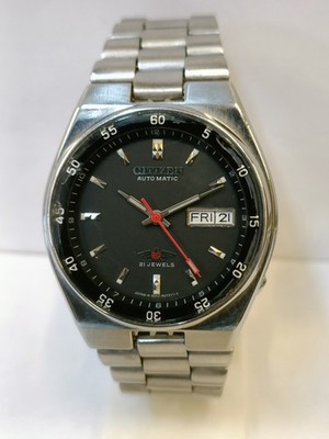 VINTAGE CITIZEN 21J AUTOMATIC BLACK DIAL 4-R15836 JAPAN MEN'S